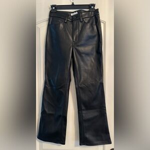Good American Good Legs Cropped Mini Boot Faux Leather Pants